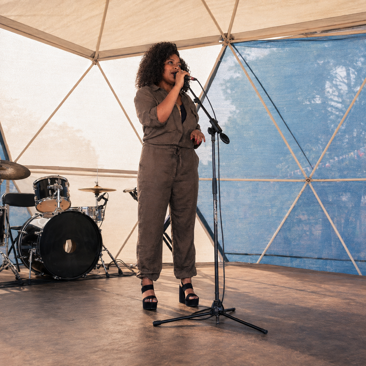 Millicent performing live on stage